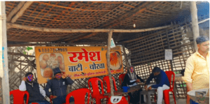 Ramesh Baati Chokha near Ayodhya Cantt Railway Station serving delicious Baati Chokha