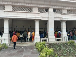 Lockers for electronic devices and personal belongings at Ram Janmabhoomi Temple.